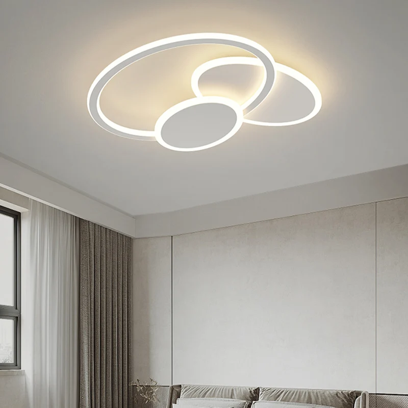 

Modern Aluminium Led Ceiling Lights Nordic Painted White Metal Mounted Chandelier Lighting Bedroom Led Luminarias Fixtures