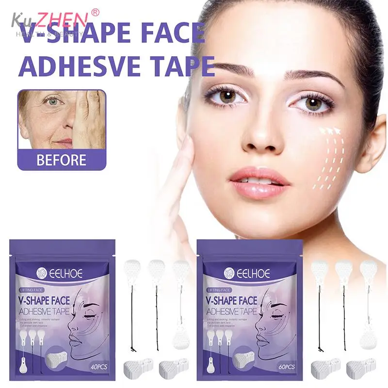 

40/60 шт., невидимые Пластыри для подтяжки лица