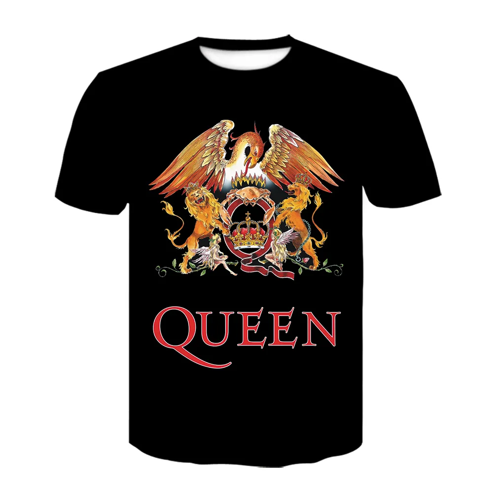

Футболка Мужская/женская с 3D-принтом, Короткая Повседневная рубашка с принтом королевы рок-группы, уличная одежда, черный цвет, 2023