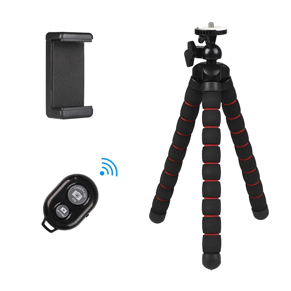 

Go Pro Accessories Octopus Flexible Tripod With Bluetooth Remote For Gopro 9 8 7 6 5 Sj400ss