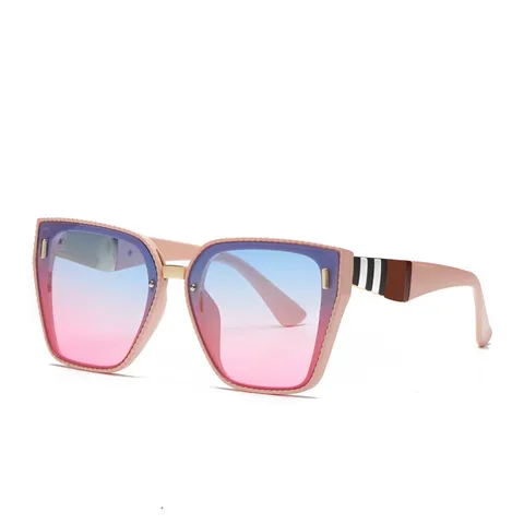 Модные квадратные градиентные зеркальные солнцезащитные очки для женщин 2024 Ретро брендовые дизайнерские солнцезащитные очки Женская Большая оправа UV400 S289