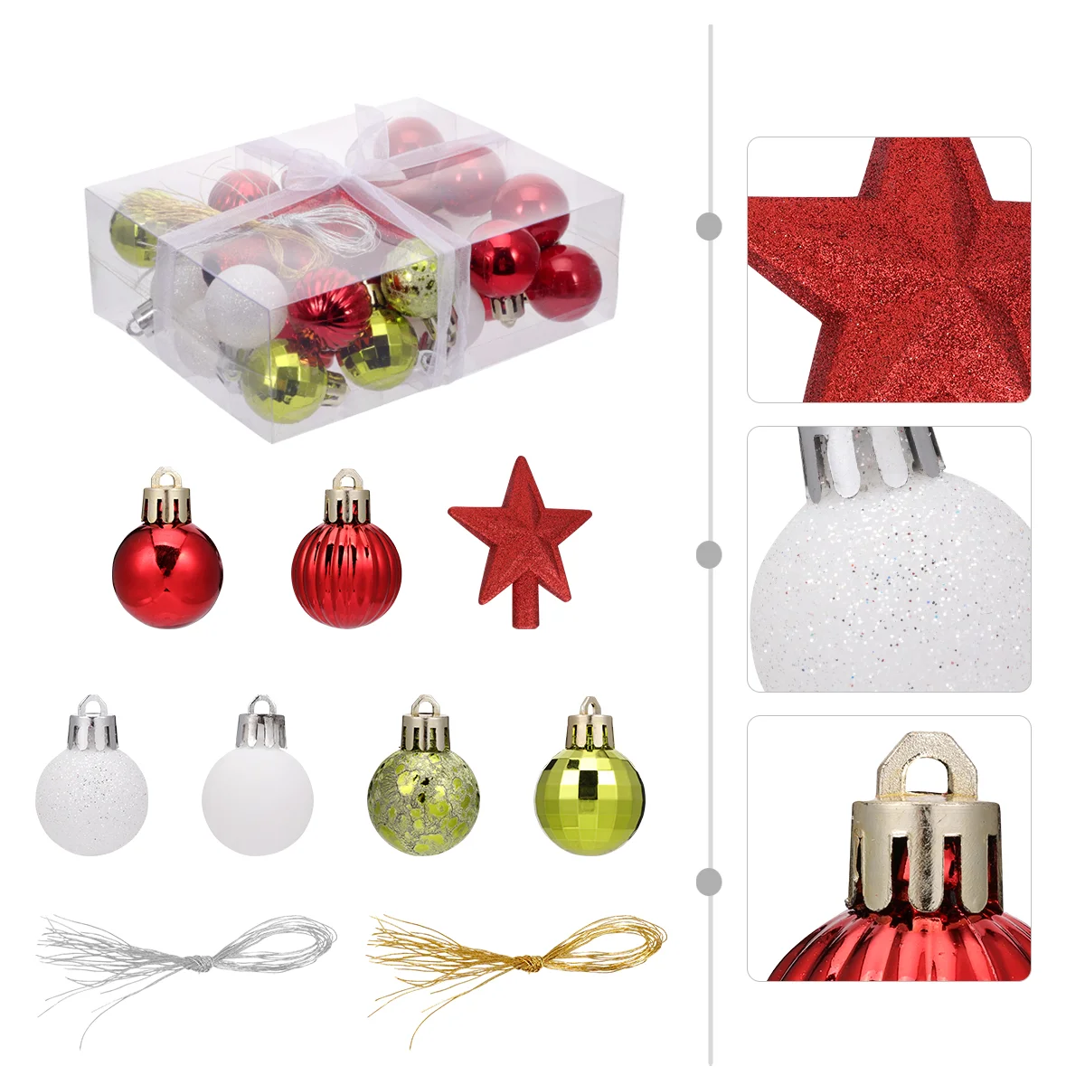 

30pcs 3cm Christmas Balls Decor Christmas Tree Topper Pendants Xmas Decor
