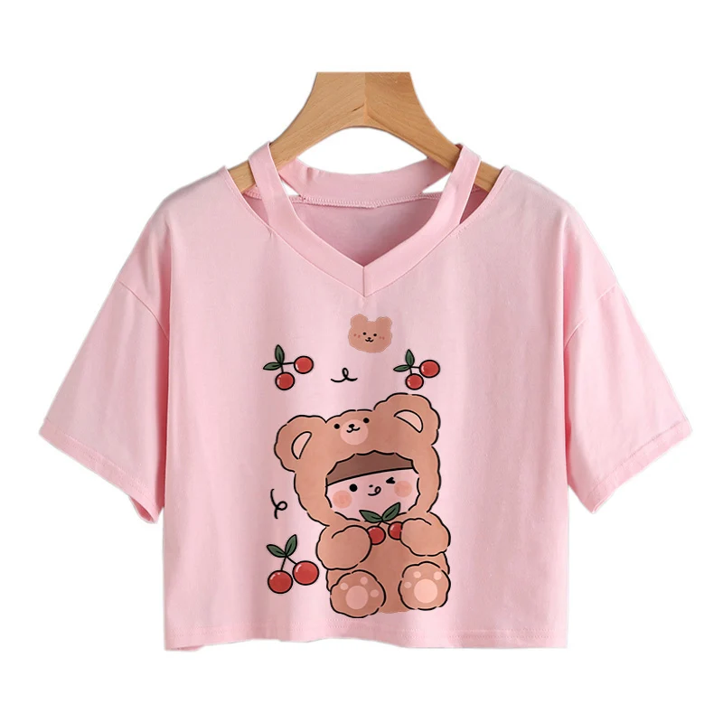 Милый медведь в стиле Харадзюку мороженое Мультяшные повседневные свободные