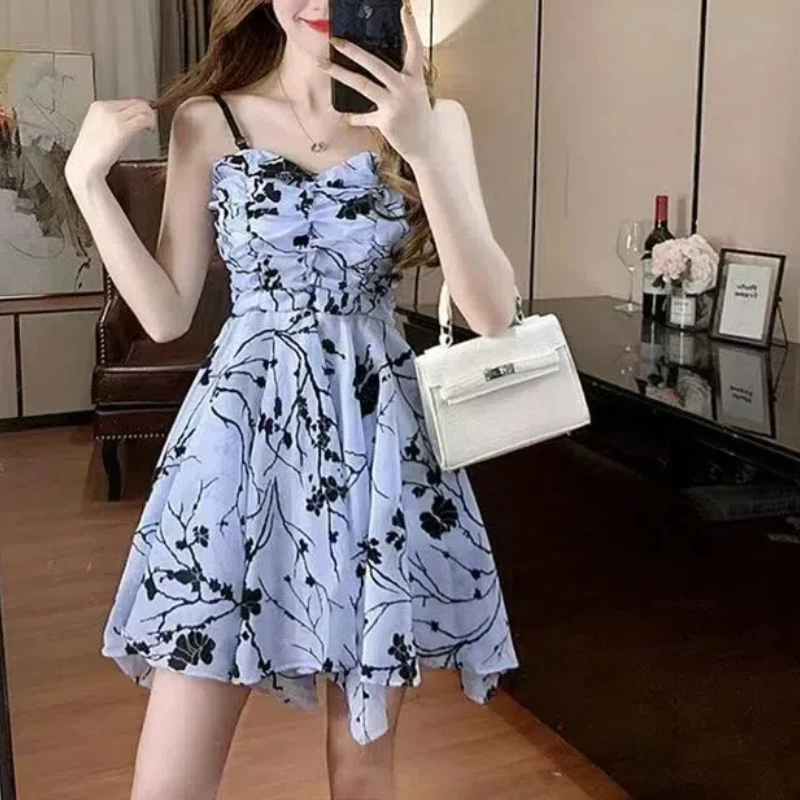 Женский пуловер с V-образным вырезом Юбка До Колена контрастных цветов цветочным