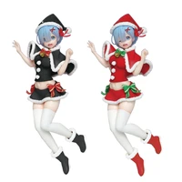genuine christmas rem anime figure re zero starting life in another world cute sexy red skirt model pvc toys child gift doll