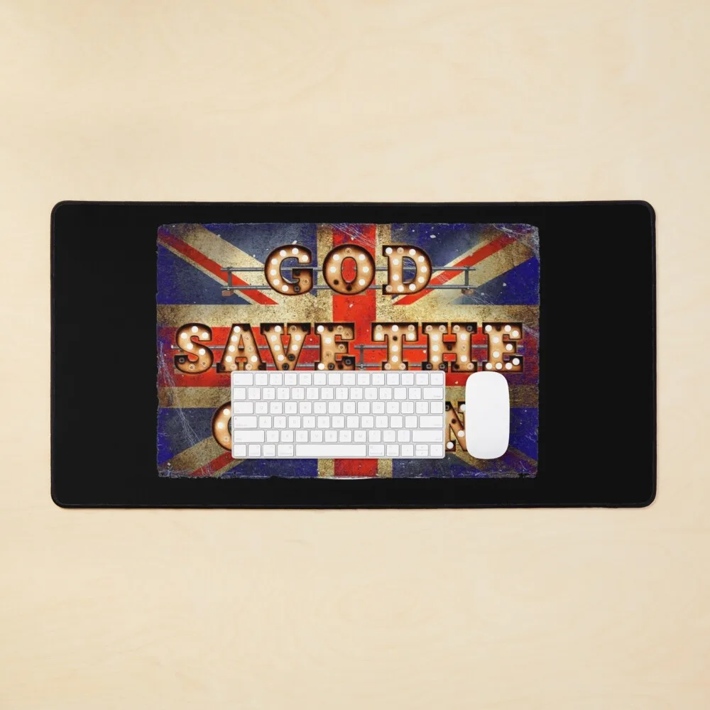 

God save the Queen GB Mouse Pad Large Desktop Non-slip Desk Mat Kawaii Gaming Accessories Students Writing Pad Waterproof