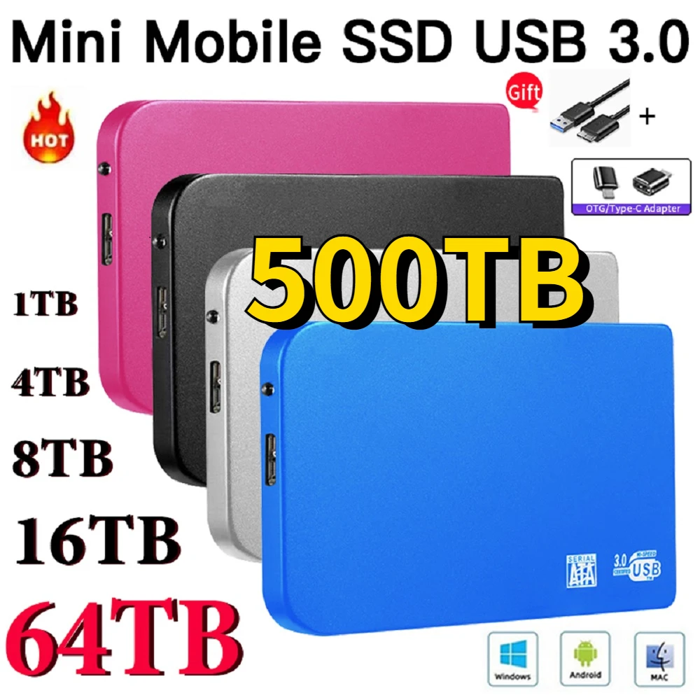 

New External hard drive 2TB 256TB USB 3.1 Mini portable ssd Type-C External Solid State Drive ssd hard disk for Laptop Mac PC