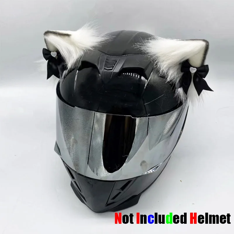 

Украшение для мотоциклетного электрического шлема, 3D стерео плюшевые кошачьи ушки, аксессуары для мотоциклетного шлема, наклейки, реквизит для косплея, Стайлинг