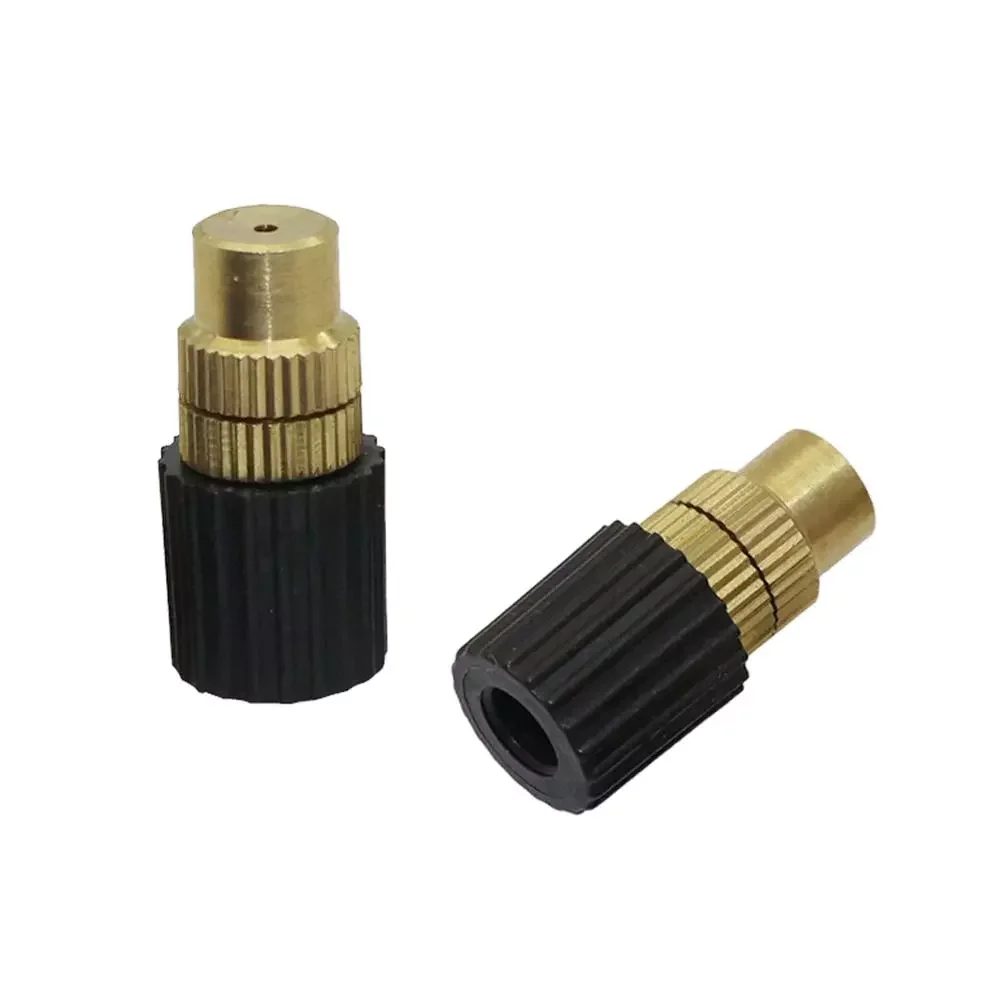 

6mm Brass Adjustable Misting Nozzle Garden Sprinklers Irrigation Fitting Agriculture Industry Cooling Humidifying Sprayer 100Pcs