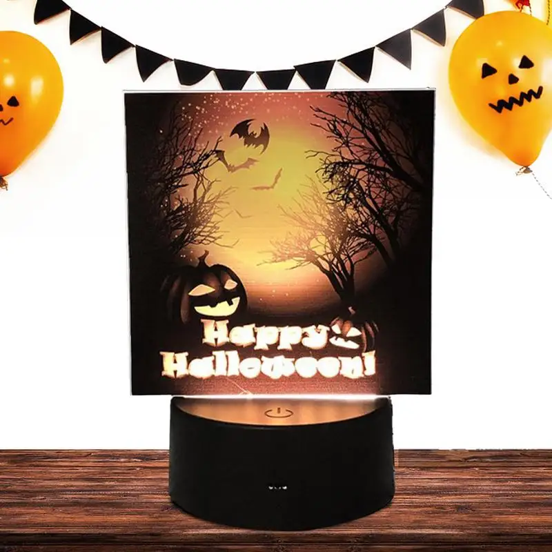 

Halloween Table Light Creative Spooky Night Light Multifunctional Reusable Halloween Tabletop Light Ornament Charming Halloween