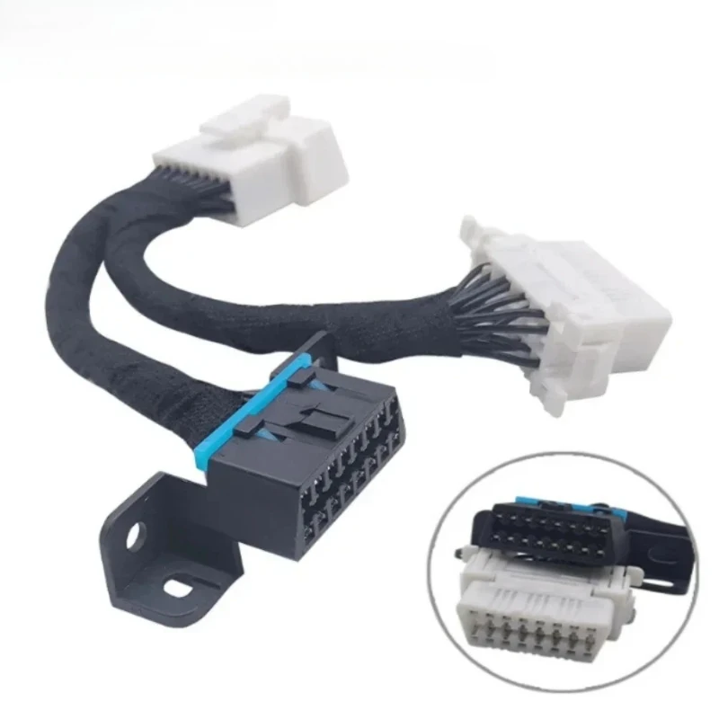 Фото НОВЫЙ DIY OBD 2 YSplitter OBDII OBD 2 1 TO 2 Y Кабель Женский 16-контактный разветвитель Удлинитель Авто Автомобильный разъем Удлинительный кабель Адаптер №2