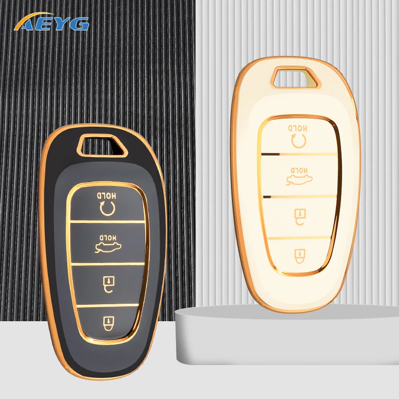 

TPU Car Key Case For Hyundai Tucson 2022 Santa Fe NEXO NX4 Atos Prime Solaris 4 Buttons Car Key Cover Auto Accessories