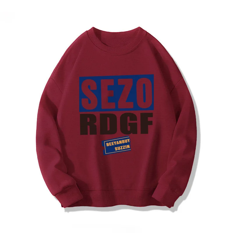 

Women's Fall/winter 2022 New Round Neck Sezo Rogf Letter Print Loose Long Sleeved Sweatshirt Women's Simple Top
