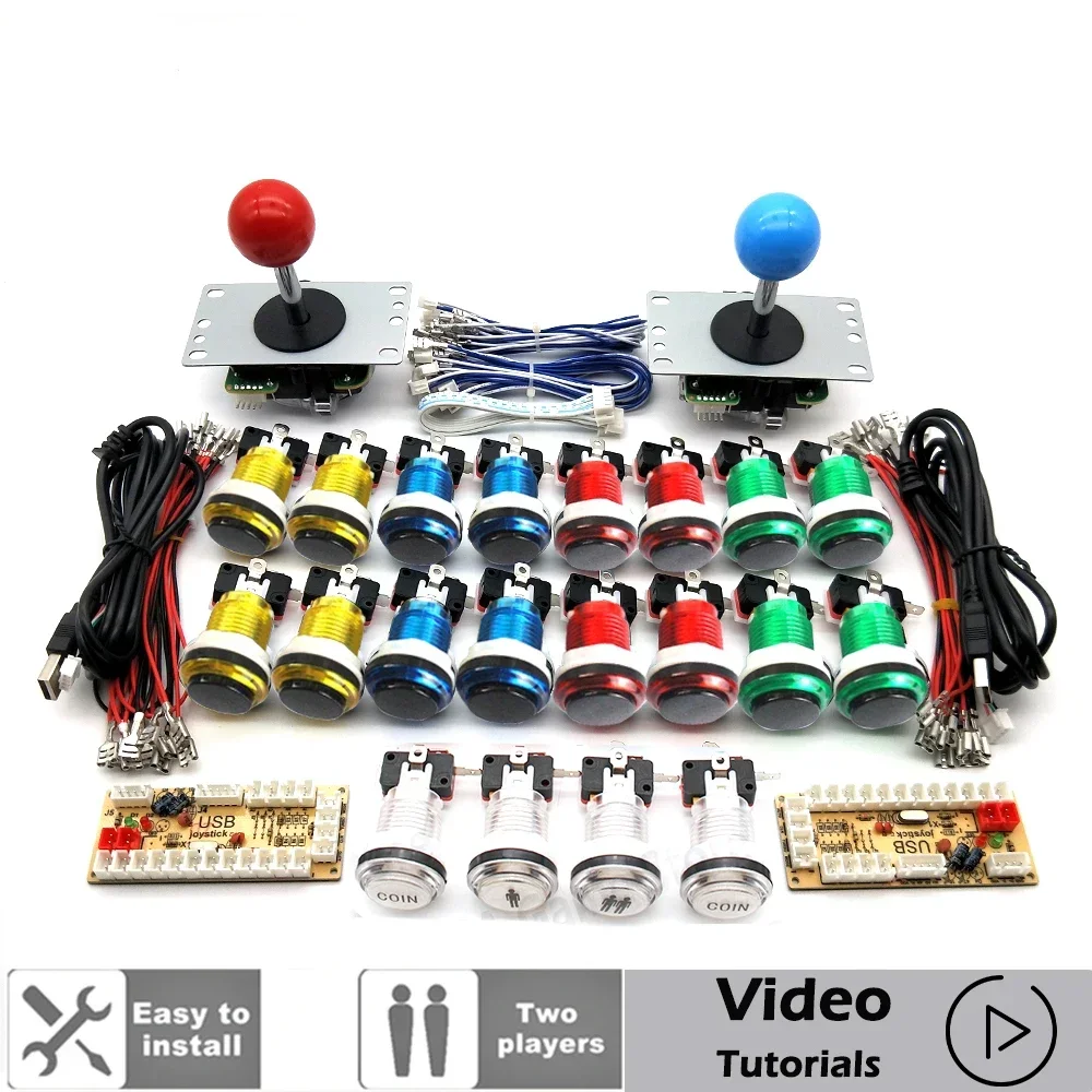 Комплект аркадного шкафа с нулевой задержкой 5 В светодиодный прозрачный черный