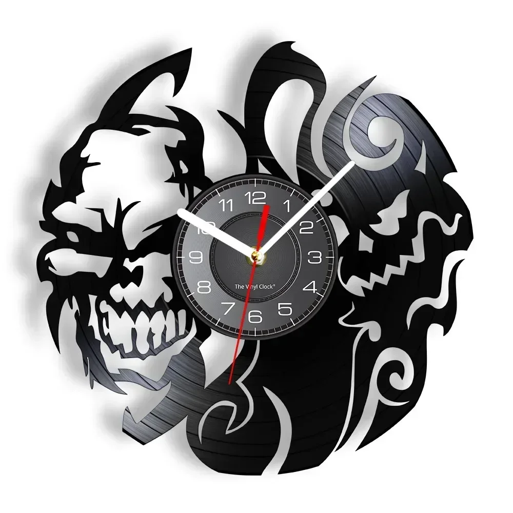 Готические настенные часы с головой черепа декоративные тихие не тикающие