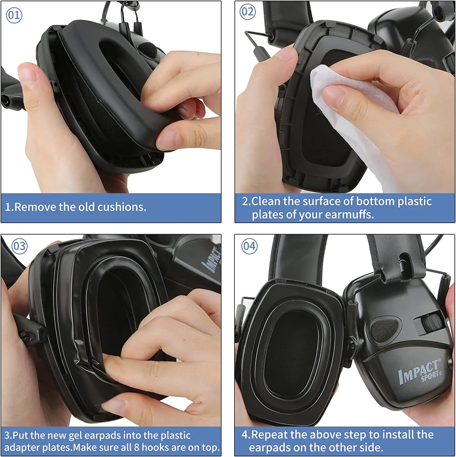 Тактические 1 пара гелевых амбушюр для Howard Leight от Honeywell Impact Shooting Sport Pro Sync Leightning