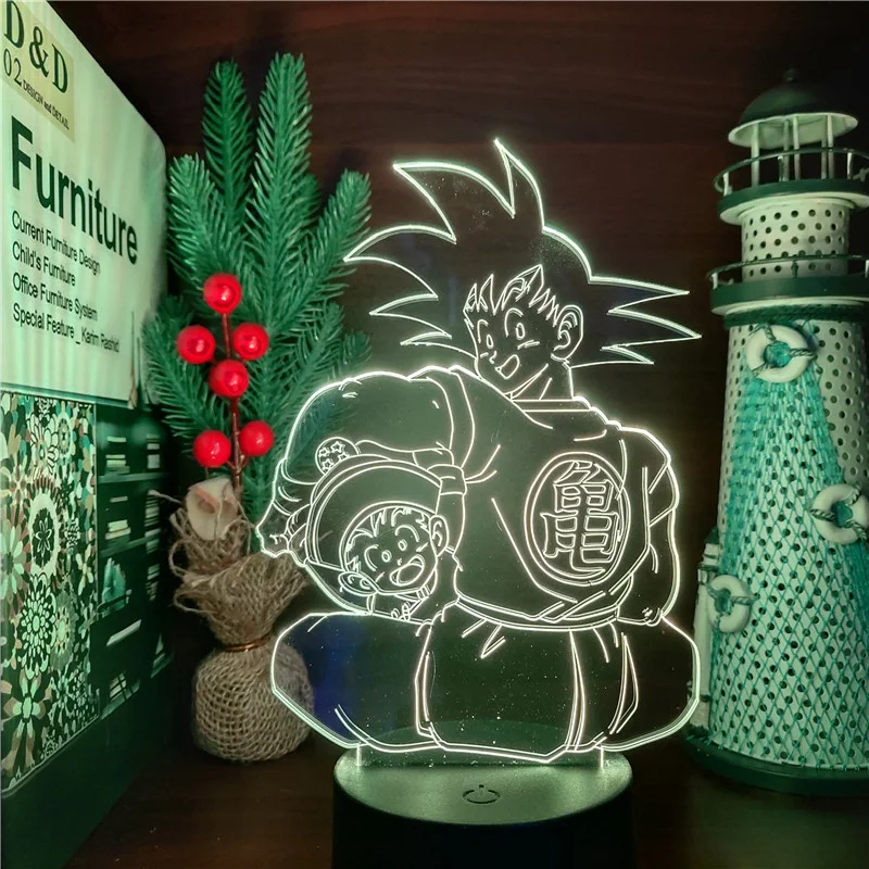 Dragon Ball Z Goku Gohan Father Son Acrylic 3D Lamp Led Touch Sensor Colorful Bedroom Nightlight For Bedroom Decor Lampara Manga images - 6