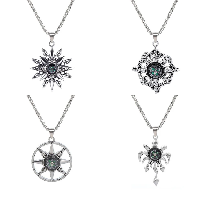 

Подвески и ожерелья XiaoboACC в стиле хип-хоп с компасом для женщин и мужчин