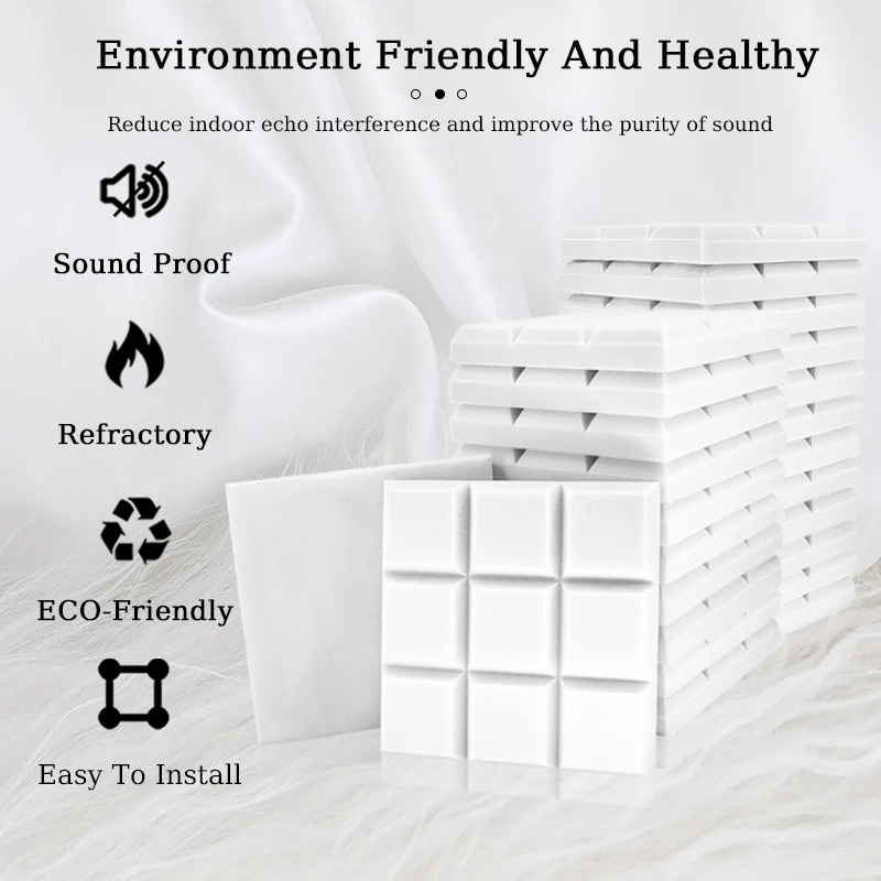 Акустическая пена TOUO 6 12 24 шт. звукоизоляционная высокой плотности со скошенными