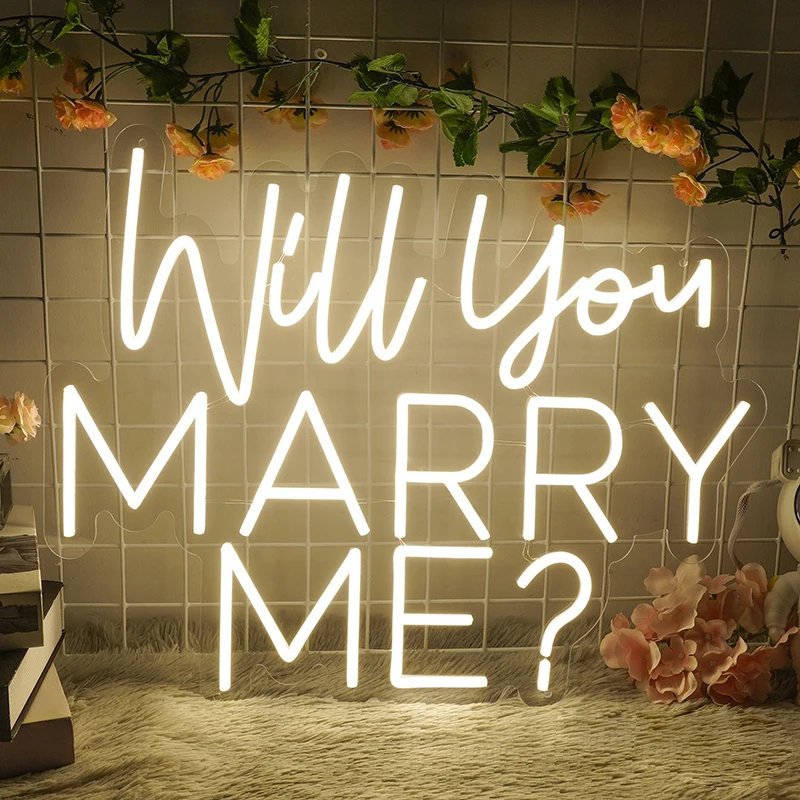 

Custom Will You Marry Me Neon Sign Wedding Engagement Party Neon Signs Decoration Bedroom Home Wall Art Decor Led Light Sign