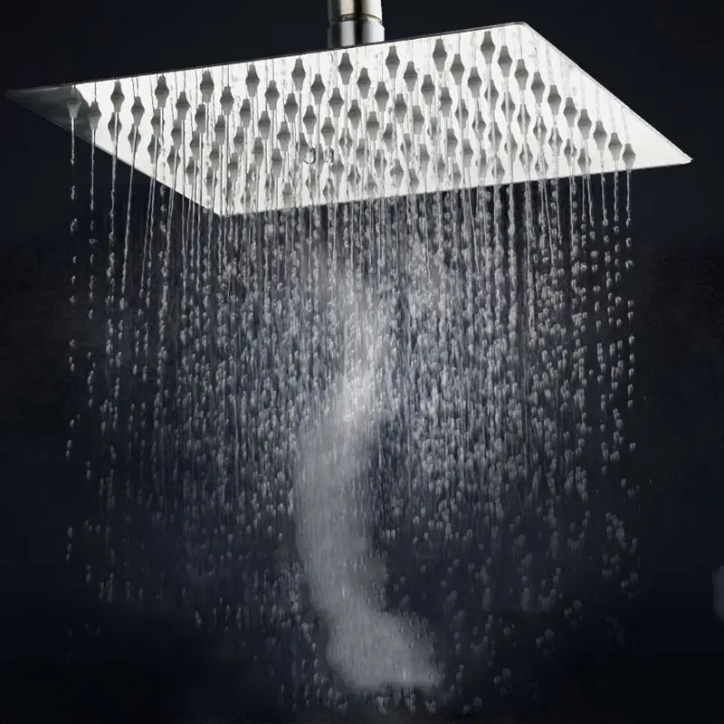 

Ultra-Thin Stainless Steel Bathroom Square 6 Inch Shower Large Top Nozzle Rain Shower Bath Shower Head Spray Bathroom Accessori