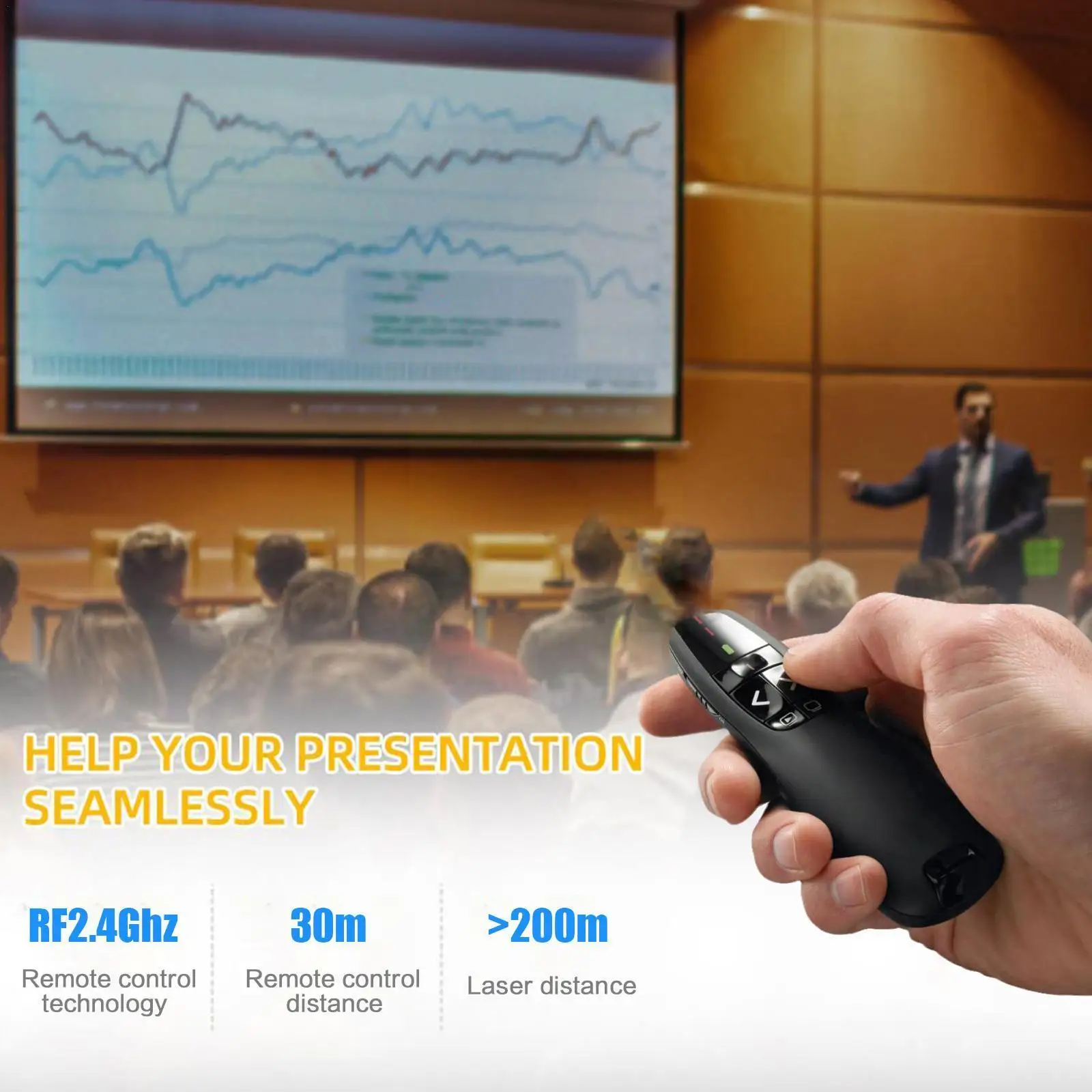 

2,4 ГГц Беспроводная Usb презентационная страница PPT с пультом дистанционного управления ручка Указатель презентатор Clicker для офиса 15 м N0Z2