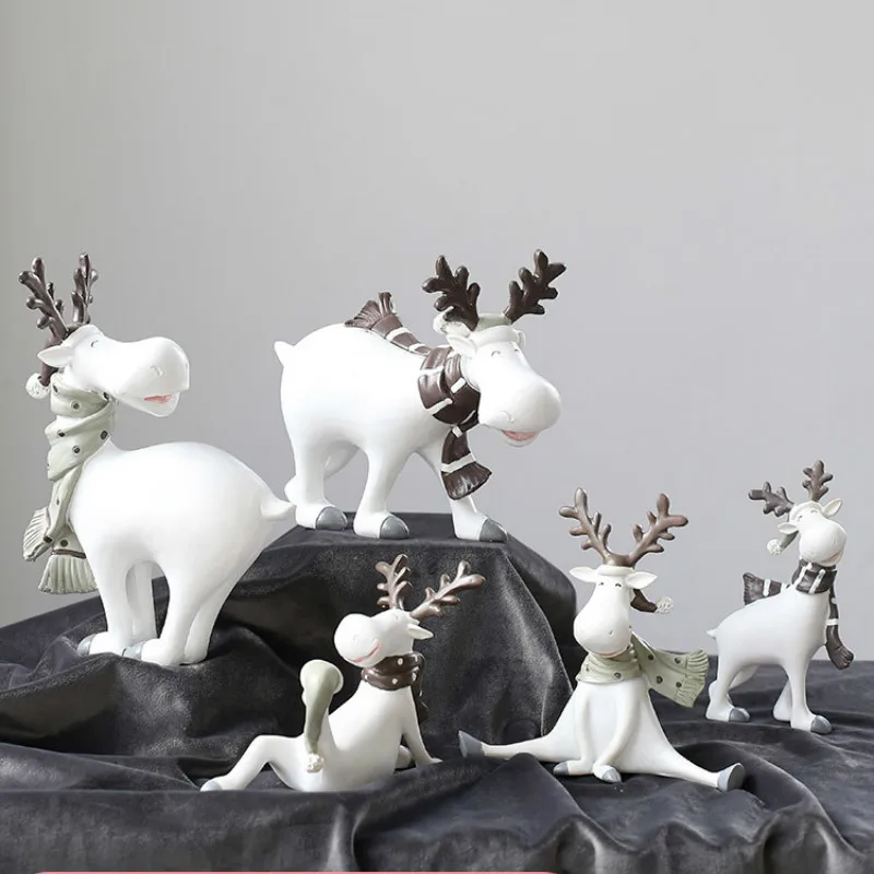 Современные украшения для дома в виде оленя необычные белые фотообои новогодние