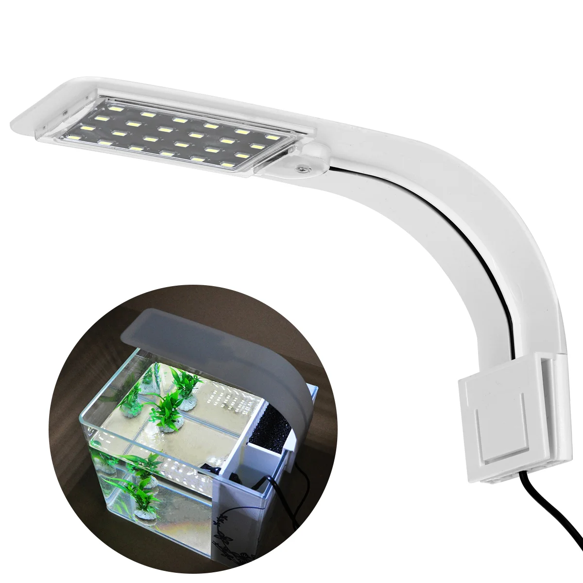 

Super Slim Aquarium Plants Grow Lighting Creative Clip-on Lamp with Plug )