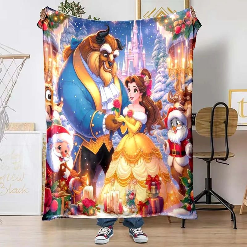 Красавица и Чудовище мультфильм узор одеяло гостиная спальня диван фланелевое