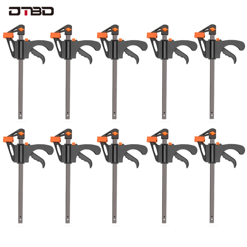 DTBD 4 Inch 2/3/4/5/10Pcs Woodworking Work Bar F Clamp Clip Set Hard Quick Ratchet Release DIY Carpentry Hand Tool Gadget