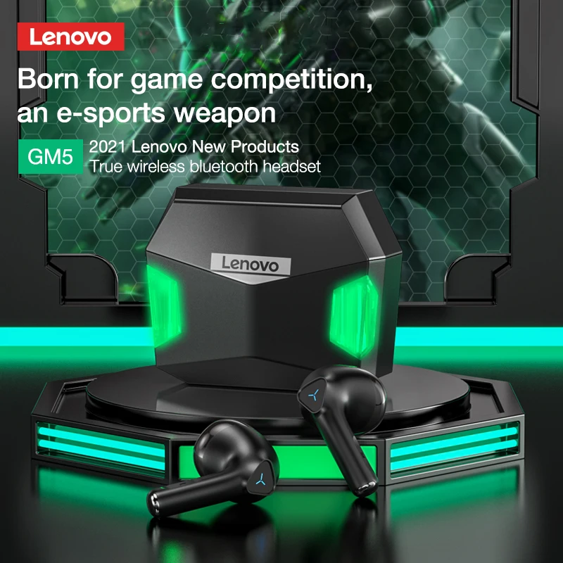 lenovo gm5 tws gaming bluetooth headphones professional low latency wireless earphone 9d gamer headset earbuds with microphone free global shipping