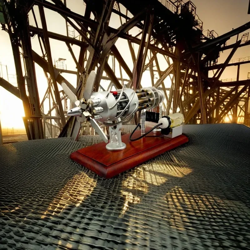 Изысканная модель 16-цилиндрового двигателя Стирлинга с подогревом одной кнопкой