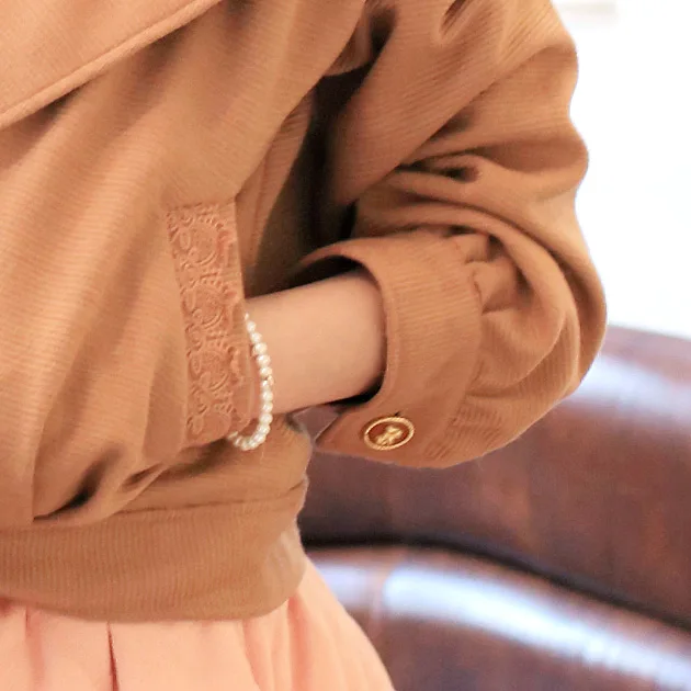 Японский журнал Лиз Виви свободное плотное пальто кружевной трикотажный