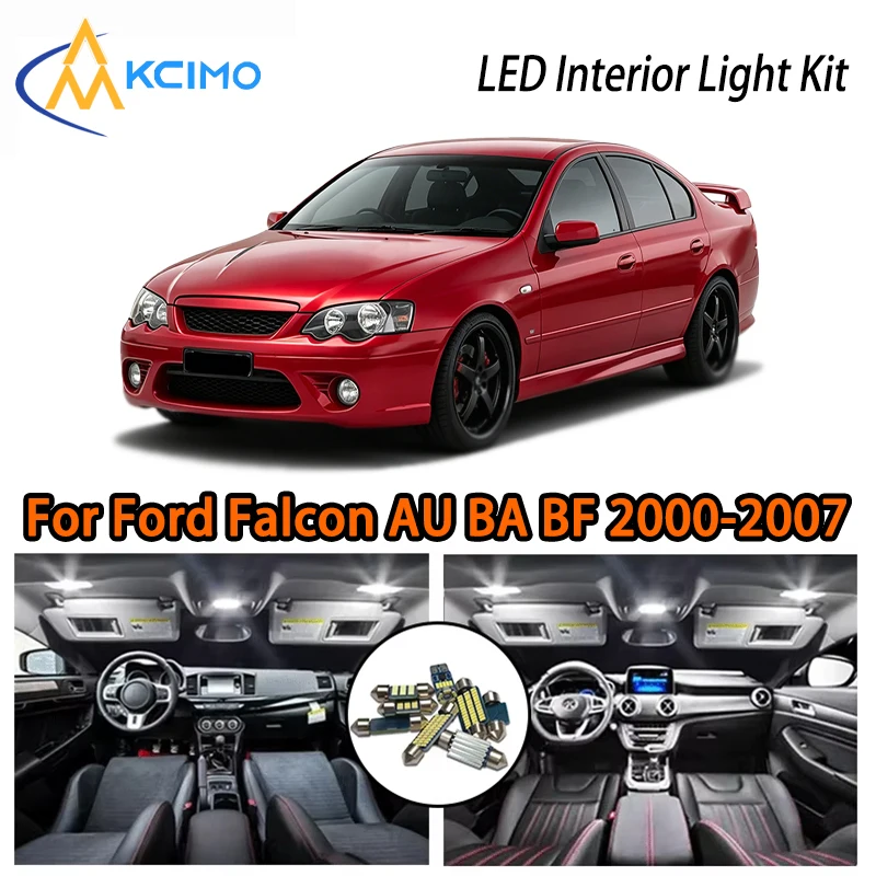 Фото Светодиодные внутренние светильники для Ford Falcon AU BA BF XR6 XR8 2000-2007, сверхъяркие, простая установка, два цвета: белый и ледяной синий №1