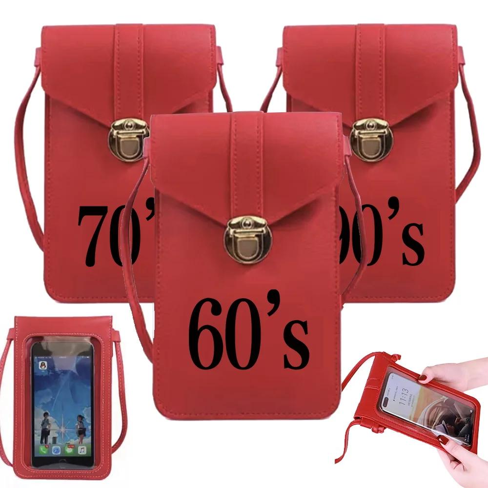 

Touch Screen Cell Phone Shoulder Bag Universal for Samsung/iPhone/Huawei Handbag Printed Crossbody Mobile Wallet Women Bags 2023