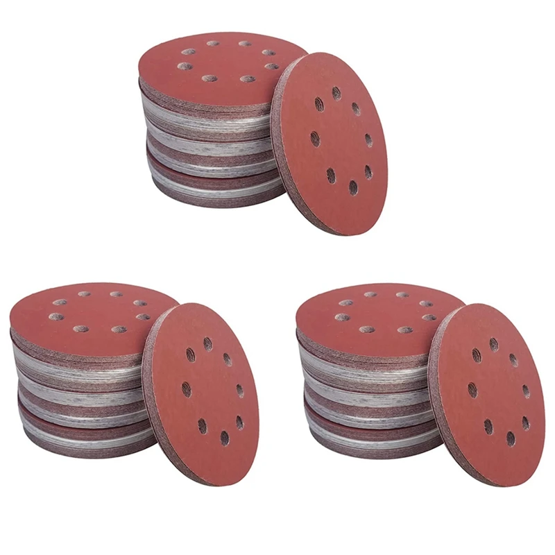 

Promotion! 300 PCS 5 Inch 8 Holes Hook And Loop Sanding Disc Sandpaper, 60 Pcs Each Of 600 800 1000 1500 2000 Grits Sand Paper