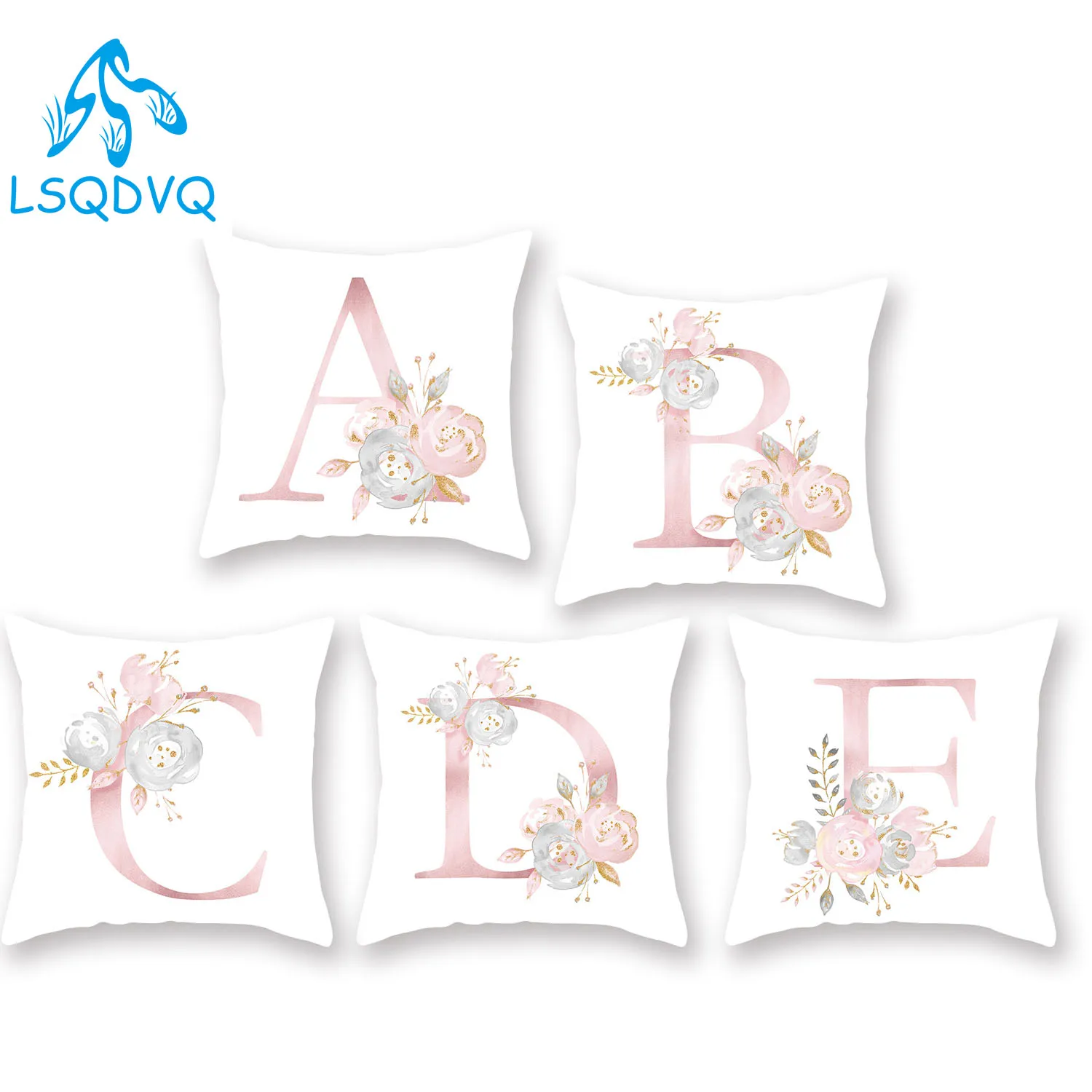 

Polyester 45x45cm Kid Room Decoration Throw Pillows Covers Decorative English Alphabet Cushion Cover for Sofa Car Home