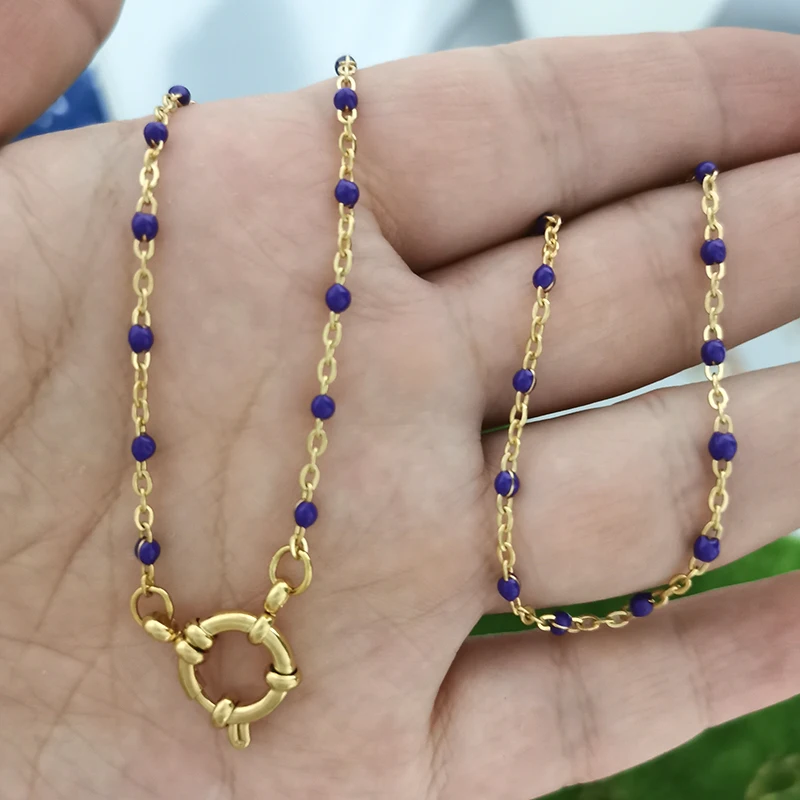 Золотая Цепочка В Стиле Бохо С Эмалированными Бусинами Радужная Застежка Пряжка