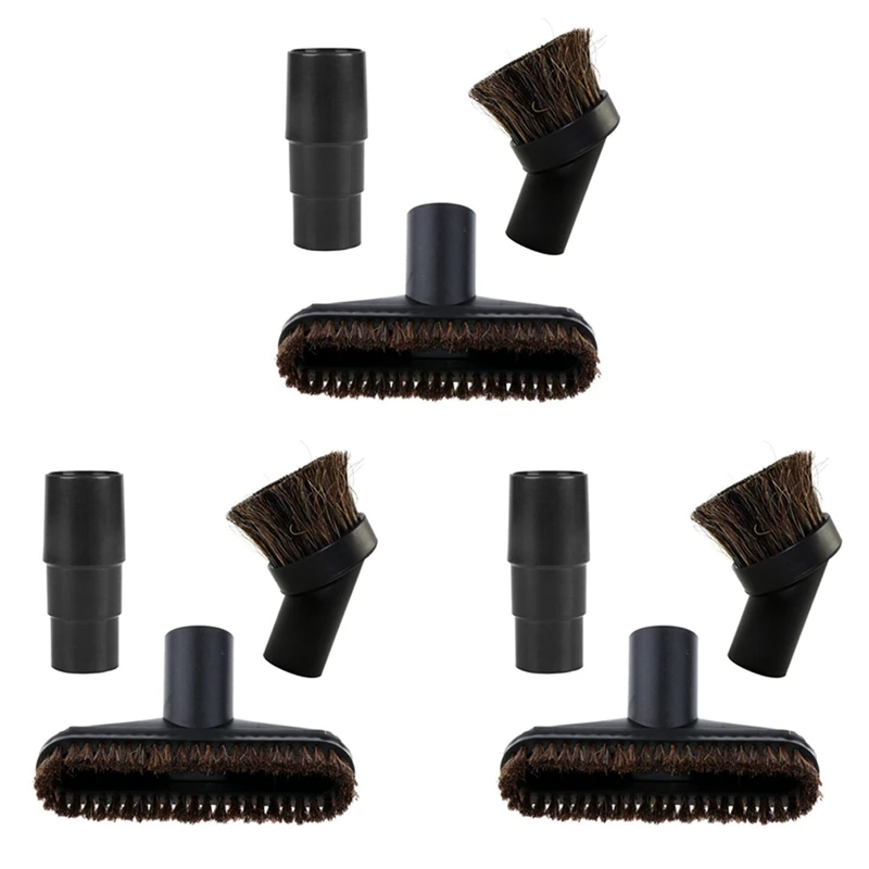 

3X Assorted Vacuum Cleaner Brush Head Nozzle Horsehair Replacement Parts With 32/35Mm Adapater