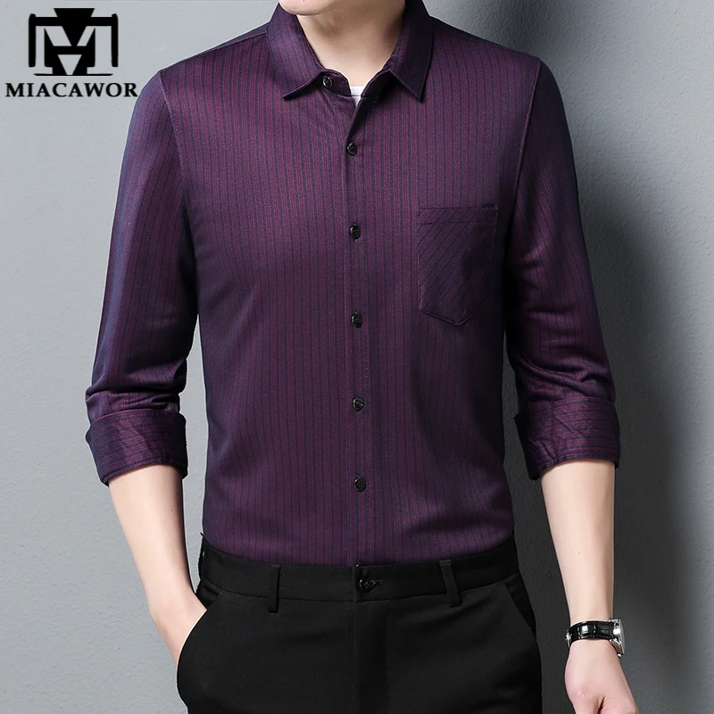 

New Brand Luxury Long Sleeve Men Shirts Slim Fit Casual Striped Camisa Masculina Fashion Streetwear Men Clothing C879