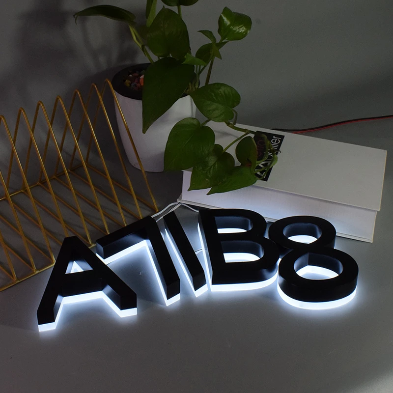 

Custom Advertising Lights Big Stainless Metal Letters Number Backlit Commercial 3D Channel Letter Logo Sign Signboard Signage