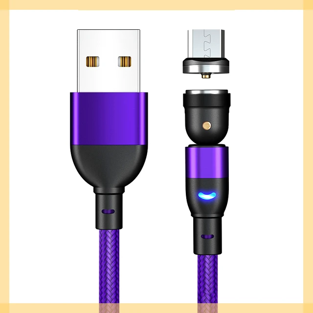 

540 Rotate Cable Fast Charging Magnet Charger Micro USB Type C Cable Mobile Phone Wire Cord For iPhone
