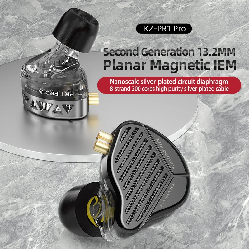 KZ PR1 Pro Wired Earphone 13.2MM Planar Driver Magnetic IEM Headphones HiFi Bass In-Ear Earbuds Sport Music Headset as16 pro images - 6