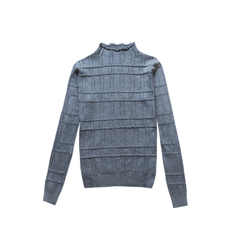 

2022 Autumn Sweaters Women Korean Style Solid Half Collar Slim Long Sleeve Knitted Sweaters Fashion Mock Neck Casual Pullowers