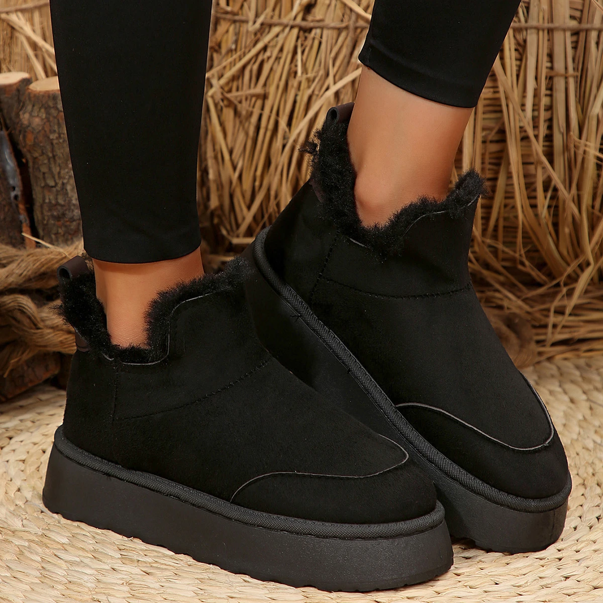 Зимние ботинки женская зимняя обувь из плюша и хлопка новые Нескользящие