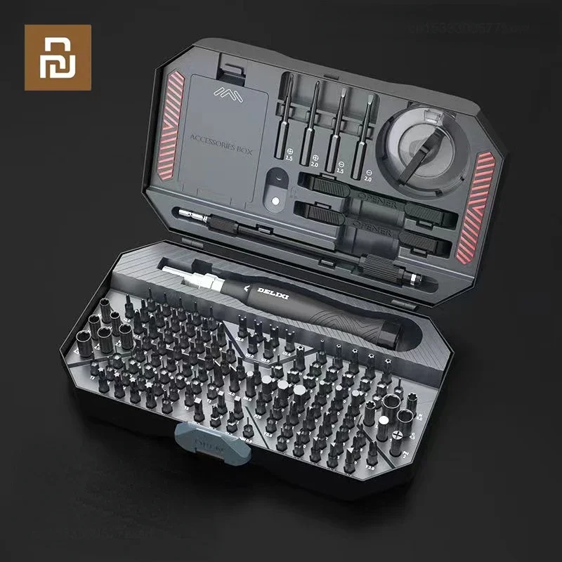 Набор отверток Youpin DELIXI 145 в 1 прецизионные магнитные биты для ремонтные Наборы