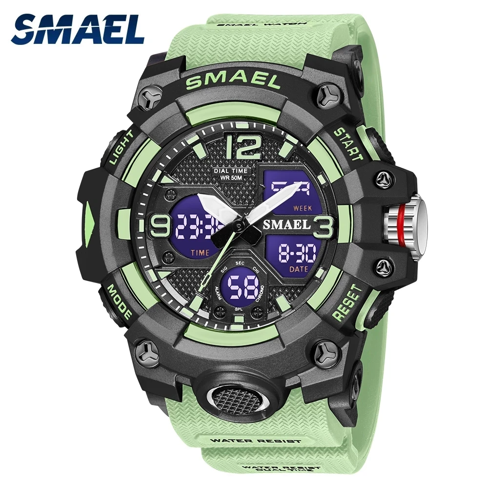 

Top Brand SMAEL Men Military Watch Digital Waterproof Dual Display Quartz Sports Wristwatch For Male Clock Relogios Masculino