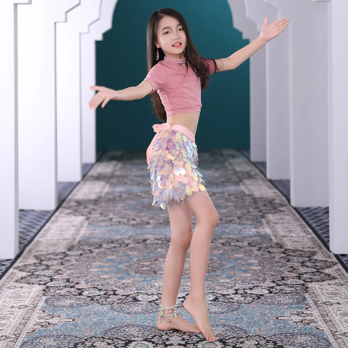 Детский танцевальный костюм для танца живота черный