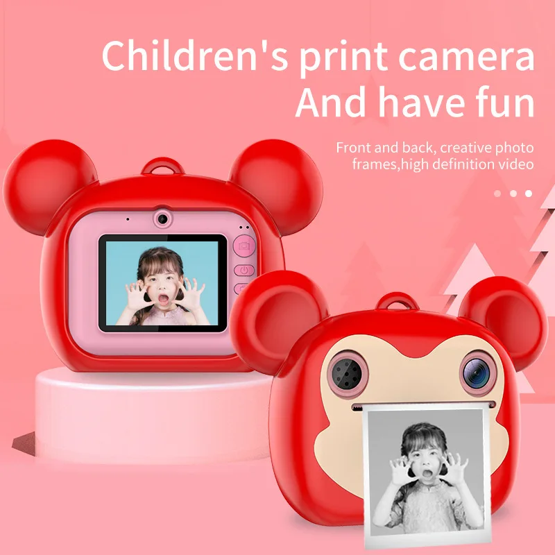 

Lovely Children's Print Camera Mini Educational Toys 1080P HD Video Recorder Instant Thermal Printing Digital Camera 32GB Card
