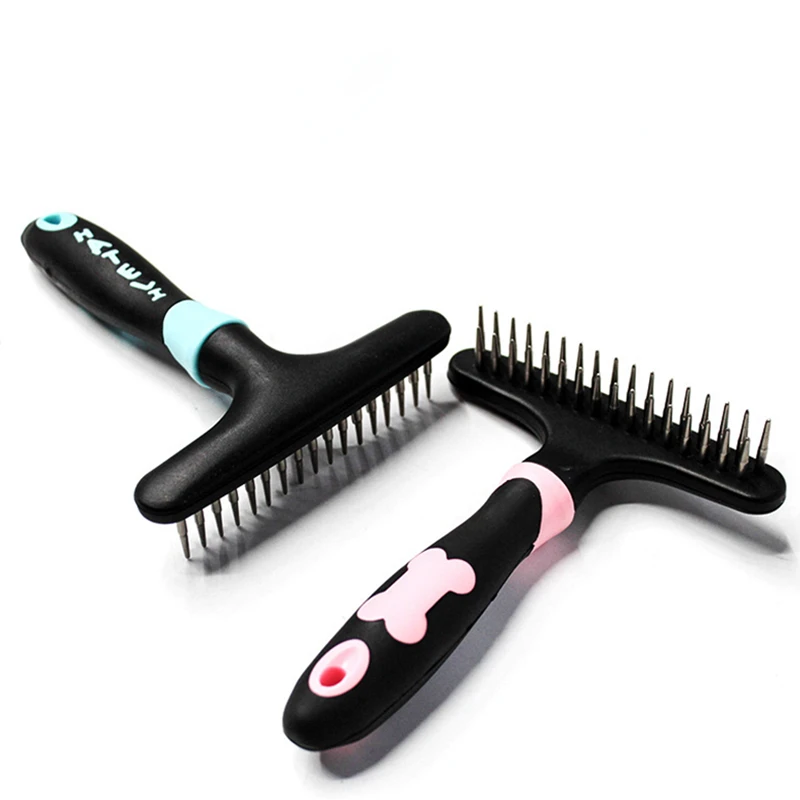 

Расческа из нержавеющей стали для домашних животных, расческа для кошек и собак, игла для вычесывания узлов, средство для удаления волос